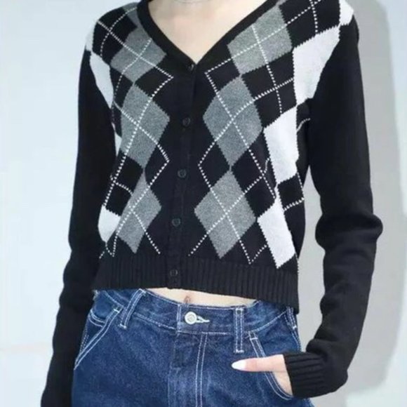 one-size Brandy Melville checkered cardigan - Picture 2 of 3